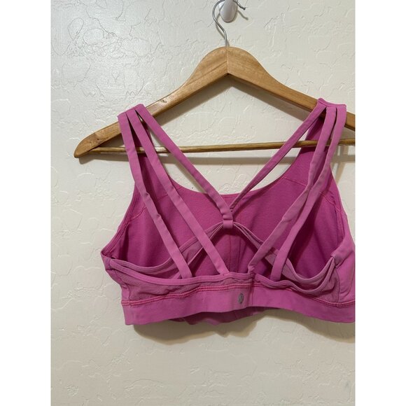 Lululemon Pink Sports Bra Size M Active Workout Yoga Gym Running Scoop Neck - Picture 4 of 15